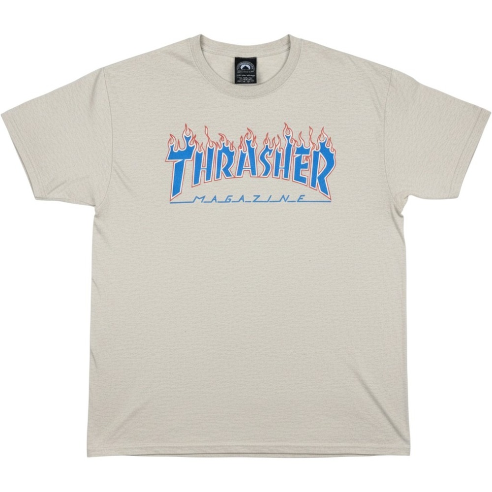 Thrasher Magazine Flame Logo T-Shirt Mens Large Gray Skateboarding Graphic Tee